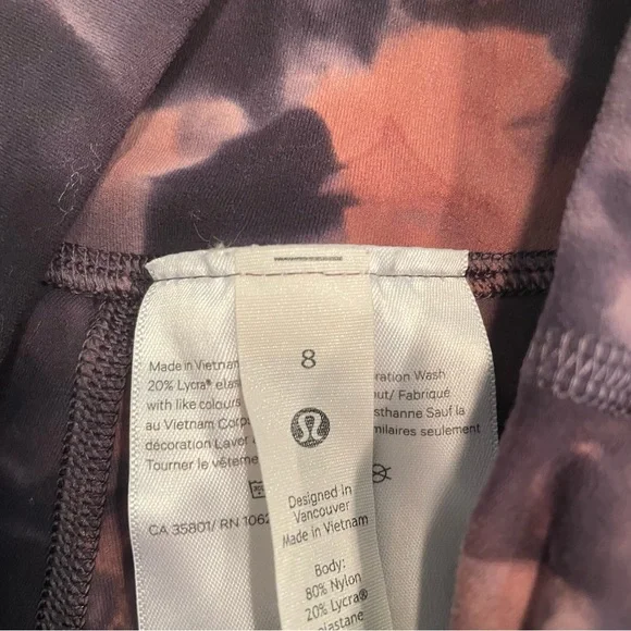 lululemon athletica Tie-Dye Athletic Shorts - Purple and Brown - Picture 4 of 5
